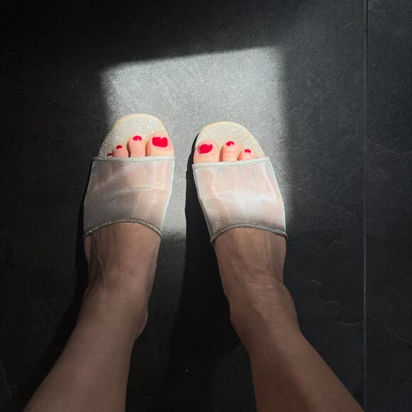 GUC Maryam Nassir Zadeh Mnz Sophie Slides, Mules 36.5, Silver Glitter - Picture 10 of 16